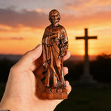 Joseph Wooden Round Carved Tabletop Ornament