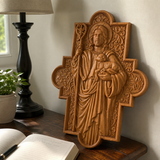 God's Shepherd religious gift Wooden carved chrirstian wall art