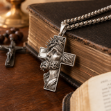S925 Sterling Silver Jesus Crown of Thorns Cross Pendant – Christian Faith Necklace