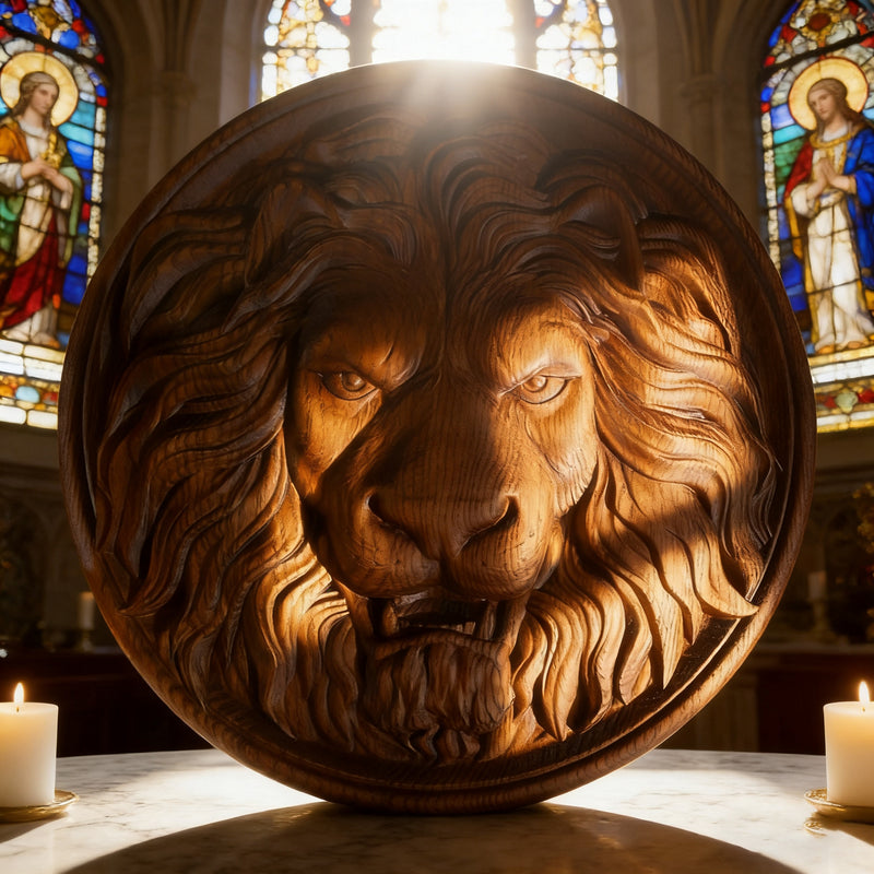 Lion Head Wooden Wall Art: Symbol of Christ the Lion of Judah
