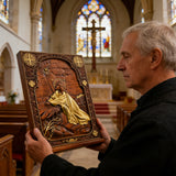 Jesus in Gethsemane Hand-Carved Wood Wall Art: The Weight of His Humble Sorrow