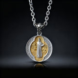 St. Benedict Home Blessing Titanium Steel Pendant