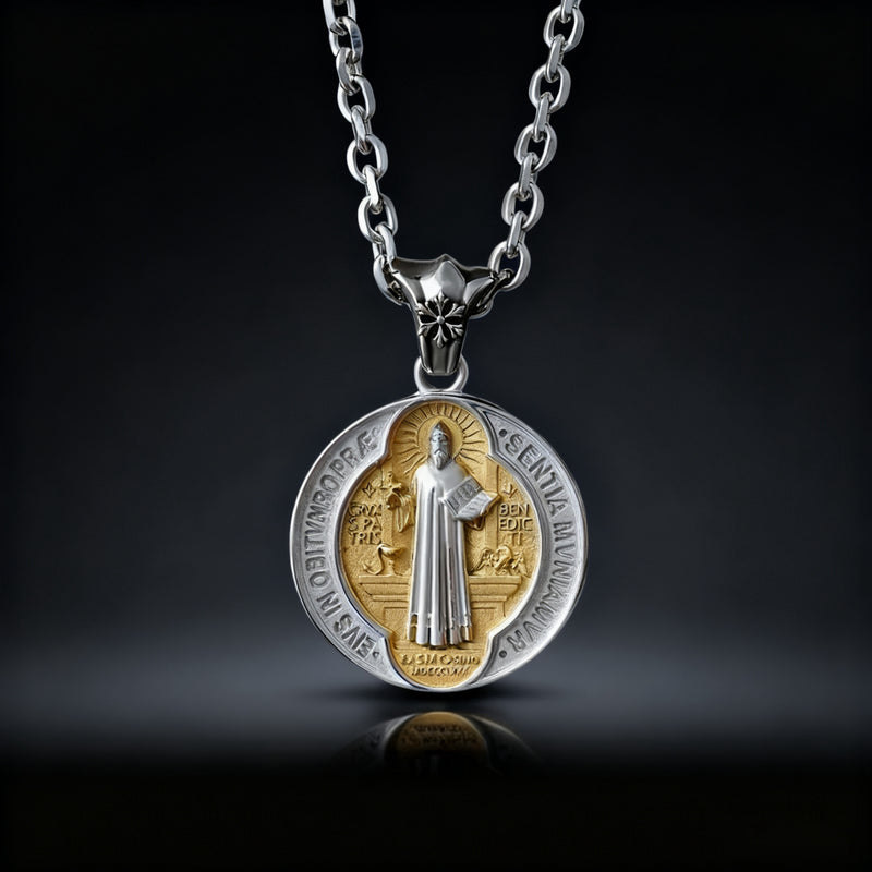 St. Benedict Home Blessing Titanium Steel Pendant