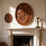 Jesus Crown of Thorns Jesus Inlaid Sacred Heart Crucifix Wooden Sculpture