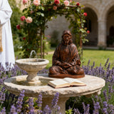 🕊️ Jesus Meditation Wooden Statue - Desk Sculpture for Prayer & Reflection