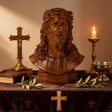 Boxwood Jesus Crown with Thorns Half-Length Desktop Ornament