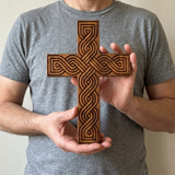 Handcrafted Beechwood Plaited Wall Cross – Natural Wood Finish