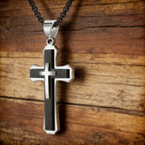 New Stainless Steel Layered Cross Pendant Necklace