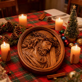 "Jesus with the Crown of Thorns" Beechwood Carved Icon | A Concrete Testimony of Redemption