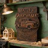 Dad's Garage Wooden Wall Sign: The Perfect Tribute to His Go-To Space