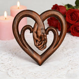 12-inch heart-shaped wood carving: carving time in the name of love