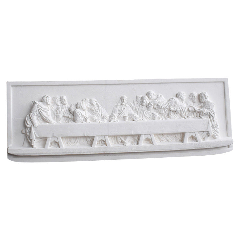 The Last Supper Plaster Statue Vintage 3D Relief Home Decorative Ornament Diorama