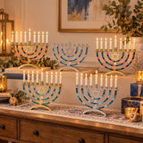 Hanukkah Menorah with Star of David – 9-Branch Candle Holder, Symbol of Faith, Hope & Miracles, Elegant Judaica Home Decor & Meaningful Jewish Gift
