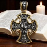 Double-sided S925k silver pendant depicting the Passion of Christ and St. George slaying the dragon.