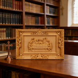 Limited: Southern European boxwood Jesus Last Supper - Religious Vatican Christian Wall Art Sculpture