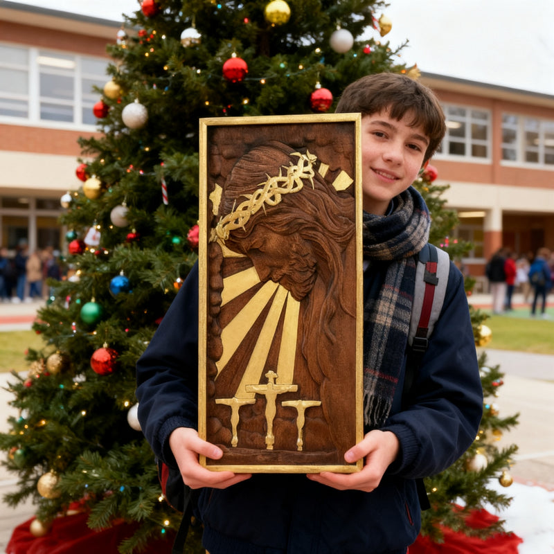 Plaque commemorating Good Friday, remembering the meaning of Jesus' crucifixion