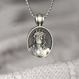 PURE TIN Crucifix Jesus Crown Of Thorns Pendant Necklace