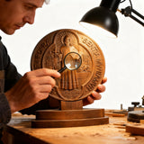 St. Benedict Double-Sided Wooden Desk Plaque: A Christian Symbol of Protection & Faith