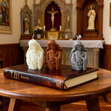 Virgin Mary holding the infant Jesus craft candle