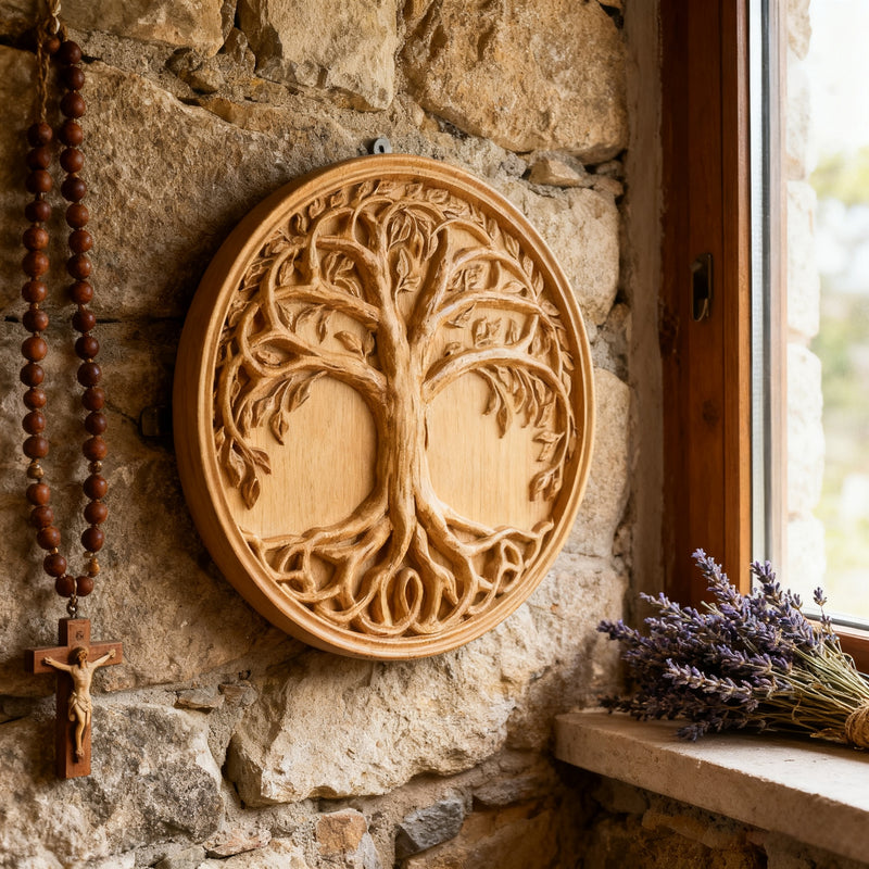 Tree of Life Wood Wall Art Decor Best Christmas Gift - With Free Stand