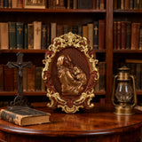 Bgcopper Mutter Maria mit Baby Jesus Holz schnitzerei Dekor