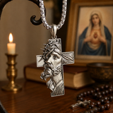 S925 Sterling Silver Jesus Crown of Thorns Cross Pendant – Christian Faith Necklace