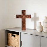 American Flag Cross - Carved in Natural Wood