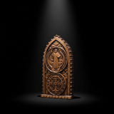 Hand-Carved Beechwood St. Benedict Medal Desktop Ornament