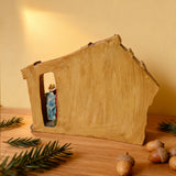 Hand-Painted Nativity Set, Vintage Holy Family Christmas Scene, Resin Manger Statue for Holiday Decor - Emmanuel "God With Us" Christmas Crèche