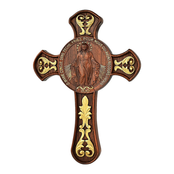 Miracle Medal Wooden Double Sided Wood Carving - BGCOPPER