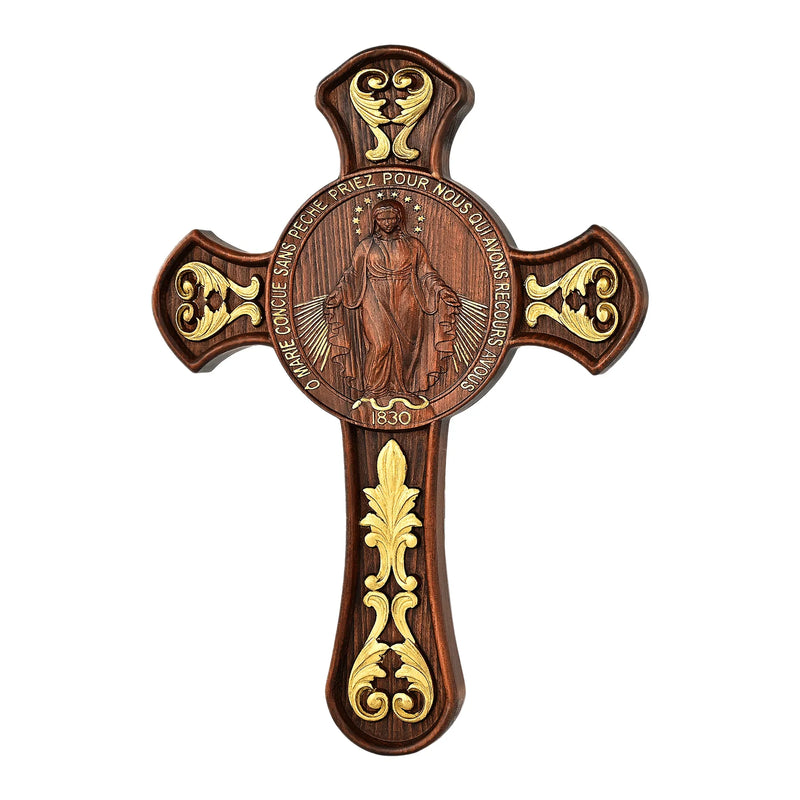 Miracle Medal Wooden Double Sided Wood Carving - BGCOPPER