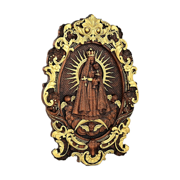 Madonna and Child Wooden Carving -- Gilt Carving Craftsmanship, Carrying the Light of Faith - BGCOPPER