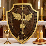 Guardian Michael Wood Carving - Handcrafted Spiritual Shield & Heirloom Gift