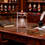 Jesus Crystal Engraved Candle Holder: Light & Faith in One