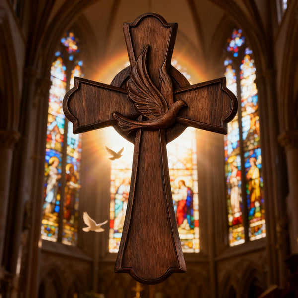 Holy Spirit Dove Wooden Cross: A Symbol of the Spirit’s Presence & Guidance