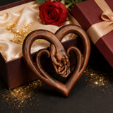 12-inch heart-shaped wood carving: carving time in the name of love