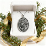 Divine Grace: Jesus Carrying the Cross with Sacred Heart S925 Sterling Silver Pendant Necklace