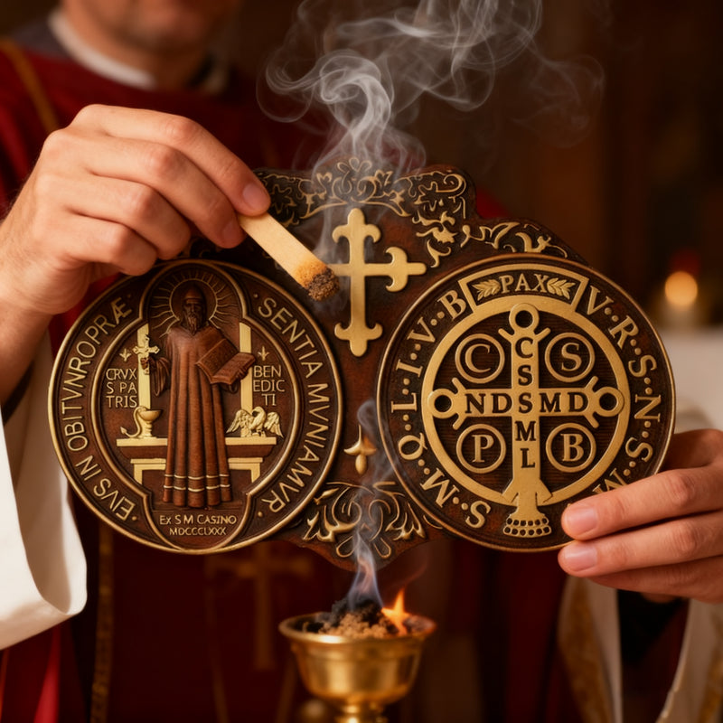 St. Benedict's Exorcism Medal Christian Exorcism Plaque - Wall Decor