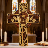 Eucharistic Chalice Wooden Cross: A Christian Symbol of the Last Supper & Redemption