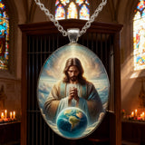 “Divine Jesus” Christian Necklace – A Symbol of Faith, Protection, and God’s Universal Love