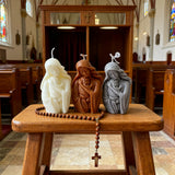 Virgin Mary holding the infant Jesus craft candle