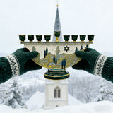 Hand-Painted Jerusalem Holy City Menorah: Light Up the Spirit of the Sacred City