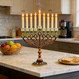 Jewish 9-Candle Menorah with Heart Details: Light, Heritage, and Warmth