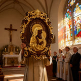 Mother Mary with Baby Jesus Wood Carving Decor