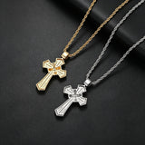 Iced Baguette & Round CZ Cross Pendant Necklace – Faith, Luxury & Statement Style