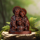 Holy Family Round Wooden Tabletop Ornament
