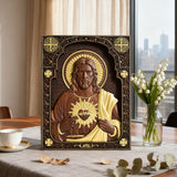 Our Lord Jesus Sacred Heart Wood Carving - Christian Catholic Personalized Carving Gift