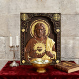 Our Lord Jesus Sacred Heart Wood Carving - Christian Catholic Personalized Carving Gift