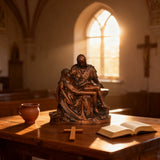 Michelangelo's Madonna and Child of Mercy Wooden Tabletop Arrangement