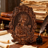 🛡️ Saint Barbara Wood Carving – Handcrafted Devotional Art